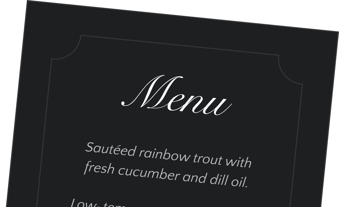 Menu card